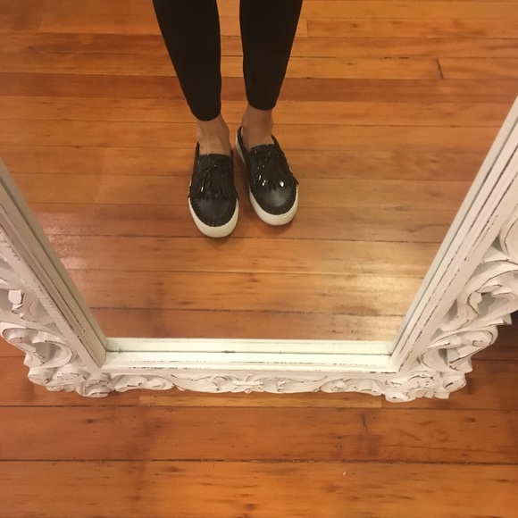 Jslides worn once. Black leather matte and gloss - Picture 5 of 6